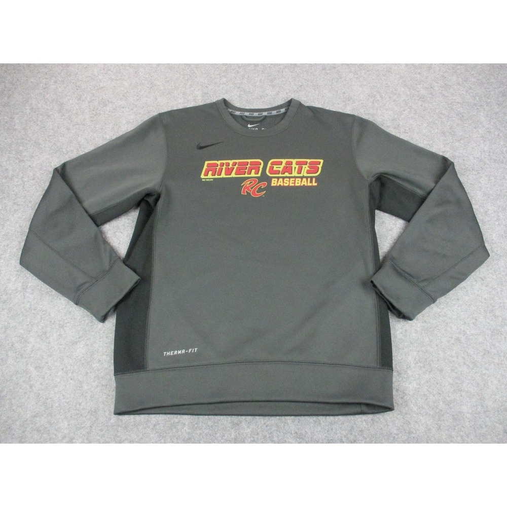 Sacramento River Cats Sweatshirt Mens Small Gray Red Nike Minor League Baseball
